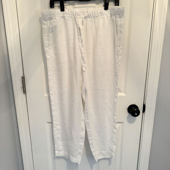 J.JILL PureJill Women’s White Linen Pants, Size Medium - Picture 1 of 10